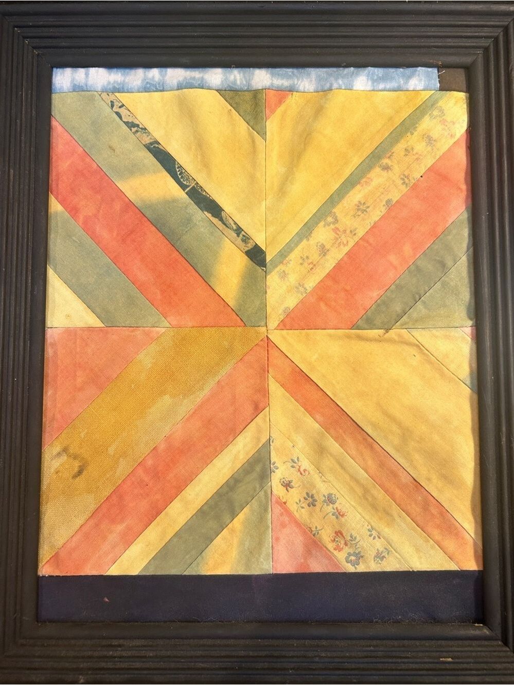 Quilted Wall Art Textured Folk Art Artist Signed Vintage Look Framed Easy Hang